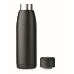 Recycled stainless steel bottle with temperature change feature, 400ml black colour seventh view