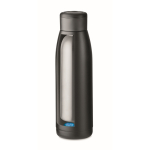 Recycled stainless steel bottle with temperature change feature, 400ml black colour ninth view