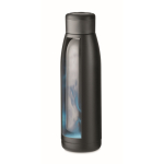 Recycled stainless steel bottle with temperature change feature, 400ml black colour tenth view