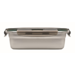 Recycled stainless steel lunchbox with 4 locks, 850ml transparent grey colour seventh view