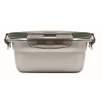 Recycled stainless steel lunchbox with 4 locks, 850ml transparent grey colour eighth view