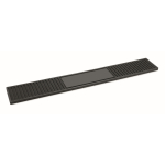 Non-slip rectangular bar mat made of PVC black colour