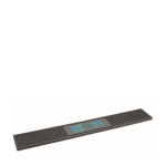 Non-slip rectangular bar mat made of PVC black colour view with print area