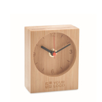 Analogue watch made entirely of bamboo wood colour view with print area