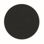 Circular coaster made from recycled felt black colour second view