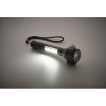 Emergency flashlight with hammer, cutter, and COB light black colour sixth photographic view