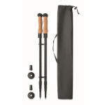 Adjustable Nordic walking poles with cork grips black colour