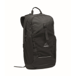 Water-resistant backpack with reflective band, 15” black colour main view