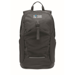 Water-resistant backpack with reflective band, 15” black colour view with print area