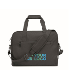 Large laptop case with trolley strap, 15” black colour view with print area