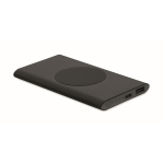 Wireless charging power bank in recycled aluminium, 5,000 mAh black colour