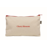 Organic cotton toiletry bag with colourful zip, 340 g/m² red colour third main view