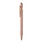 Recycled aluminium pen with rose gold details, blue ink rose gold colour