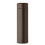 Recycled stainless steel thermal bottle, 420ml capacity dark brown colour fifth view