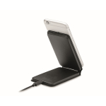 Wireless foldable charger with mobile stand, 15W black colour third view