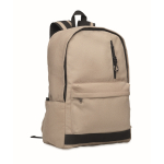 Recycled cotton laptop backpack in classic colours, 15” sand colour