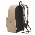 Recycled cotton laptop backpack in classic colours, 15” sand colour second view