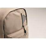 Recycled cotton laptop backpack in classic colours, 15” sand colour photographic view