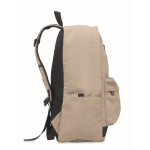 Recycled cotton laptop backpack in classic colours, 15” sand colour