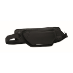 Water-resistant nylon bum bag with ventilated back black colour