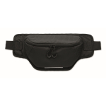 Water-resistant nylon bum bag with ventilated back black colour ninth view