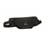 Water-resistant nylon bum bag with ventilated back black colour main view