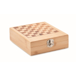 Bamboo box with small chess set and wine kit wood colour seventh view