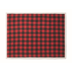 Checked sherpa and polyester blanket, 230 g/m² red colour fifth view