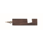 Walnut wood keyring with mobile phone stand function wood colour sixth view