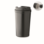 Leak-proof double-wall stainless steel tumbler, 450ml black colour