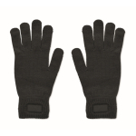 Recycled polyester gloves with patch black colour