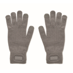 Recycled polyester gloves with patch dark grey colour