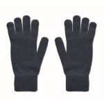 Recycled polyester gloves with patch navy-blue colour second view