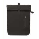 Recycled cotton roll-top laptop backpack, 15” black colour