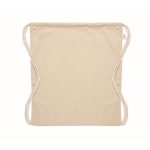 Natural-coloured recycled cotton and RPET drawstring bag, 140 g/m² beige colour second view