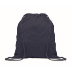 Recycled cotton and RPET drawstring backpack, 140 g/m² blue colour