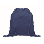 Recycled cotton and RPET drawstring backpack, 140 g/m² royal blue colour