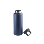 90% recycled stainless steel bottle with double wall, 1.2L navy-blue colour