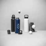 90% recycled stainless steel bottle with double wall, 1.2L still life view