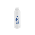 90% recycled stainless steel bottle with matte finish, 550ml white colour image with logo