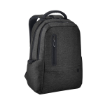 Waterproof recycled nylon and RPET backpack for laptop, 17” black colour