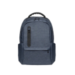 Waterproof recycled nylon and RPET backpack for laptop, 17” blue colour first view