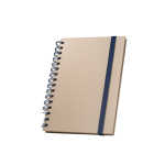 Spiral-bound notebook with sugarcane cover, A5 lined pages blue colour