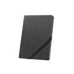 Hard-cover notebook in kraft paper with rounded corners, A5 black colour