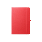 100% RPET notebook with rounded corners, A5 lined pages red colour first view