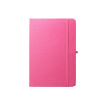 100% RPET notebook with rounded corners, A5 lined pages pink colour first view