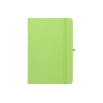 100% RPET notebook with rounded corners, A5 lined pages light-green colour first view