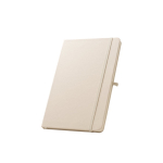 100% RPET notebook with rounded corners, A5 lined pages off white colour