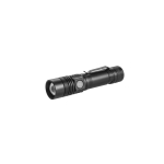 Rechargeable aluminium flashlight with 4 lighting modes and zoom black colour