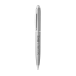 Twist-action pen in recycled stainless steel, black ink matt silver colour image with logo 3